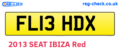 FL13HDX are the vehicle registration plates.