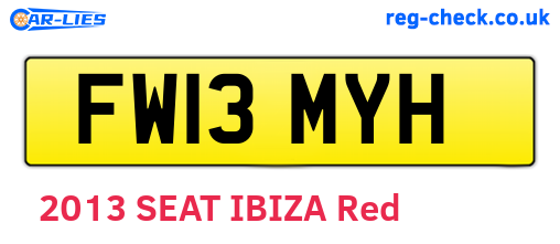 FW13MYH are the vehicle registration plates.