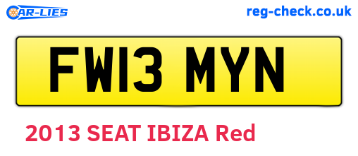 FW13MYN are the vehicle registration plates.