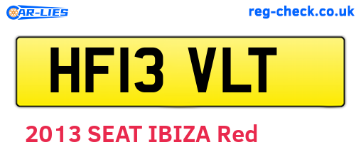 HF13VLT are the vehicle registration plates.