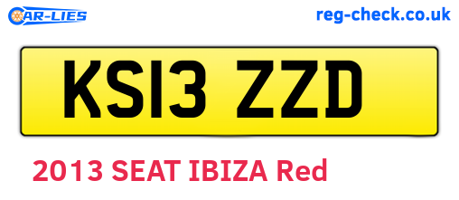 KS13ZZD are the vehicle registration plates.