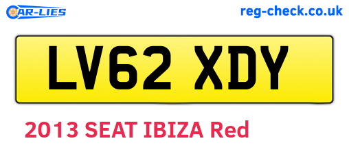 LV62XDY are the vehicle registration plates.