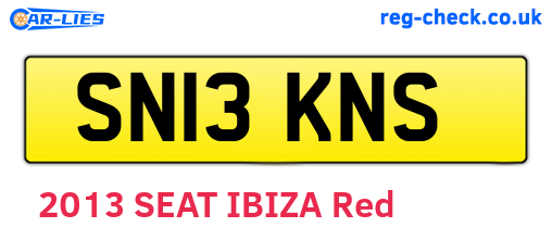 SN13KNS are the vehicle registration plates.
