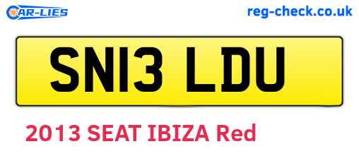 SN13LDU are the vehicle registration plates.
