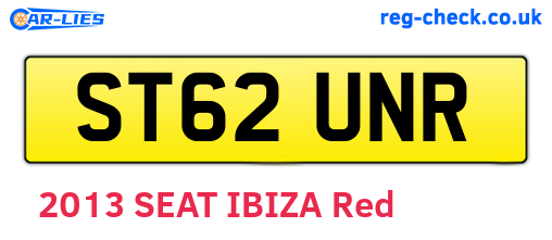ST62UNR are the vehicle registration plates.