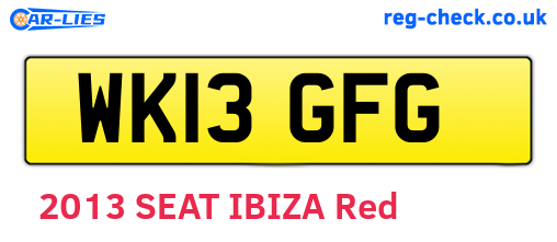 WK13GFG are the vehicle registration plates.
