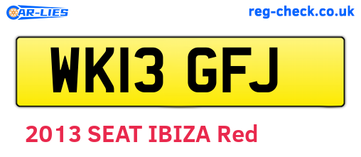 WK13GFJ are the vehicle registration plates.