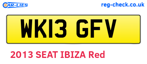 WK13GFV are the vehicle registration plates.