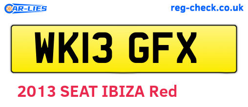 WK13GFX are the vehicle registration plates.