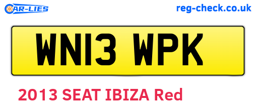 WN13WPK are the vehicle registration plates.
