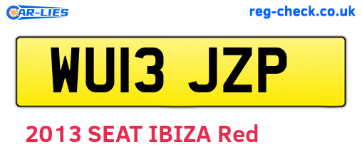 WU13JZP are the vehicle registration plates.