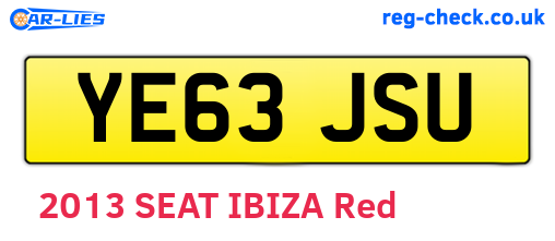 YE63JSU are the vehicle registration plates.