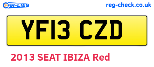 YF13CZD are the vehicle registration plates.