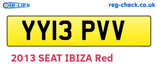 YY13PVV are the vehicle registration plates.