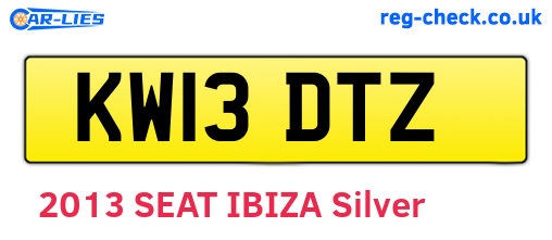 KW13DTZ are the vehicle registration plates.