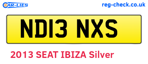 ND13NXS are the vehicle registration plates.
