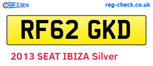 RF62GKD are the vehicle registration plates.