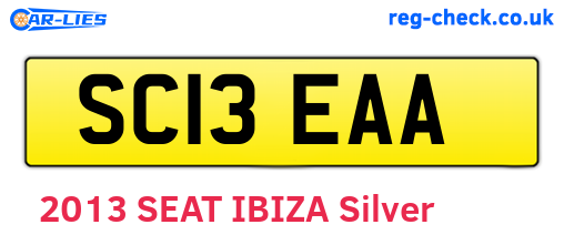 SC13EAA are the vehicle registration plates.