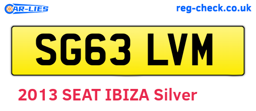 SG63LVM are the vehicle registration plates.