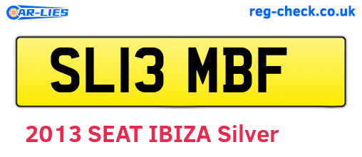 SL13MBF are the vehicle registration plates.