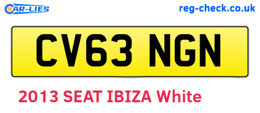 CV63NGN are the vehicle registration plates.