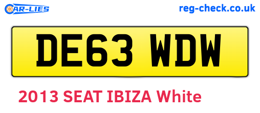 DE63WDW are the vehicle registration plates.