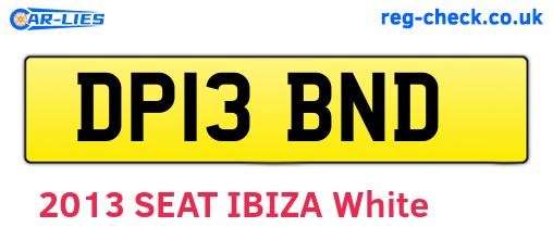 DP13BND are the vehicle registration plates.