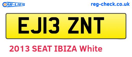 EJ13ZNT are the vehicle registration plates.