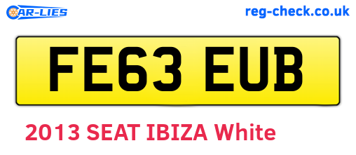 FE63EUB are the vehicle registration plates.