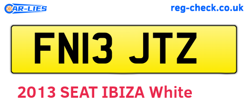 FN13JTZ are the vehicle registration plates.