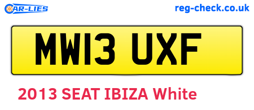 MW13UXF are the vehicle registration plates.