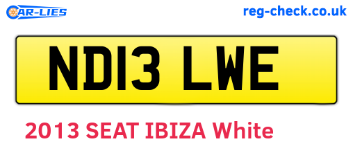 ND13LWE are the vehicle registration plates.