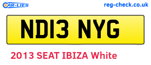 ND13NYG are the vehicle registration plates.
