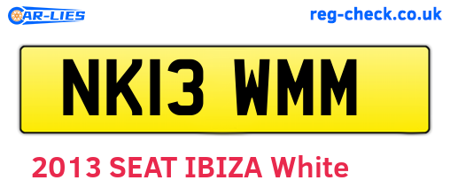 NK13WMM are the vehicle registration plates.