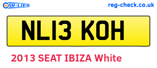 NL13KOH are the vehicle registration plates.