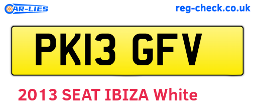 PK13GFV are the vehicle registration plates.