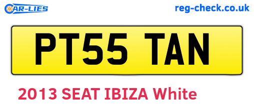 PT55TAN are the vehicle registration plates.
