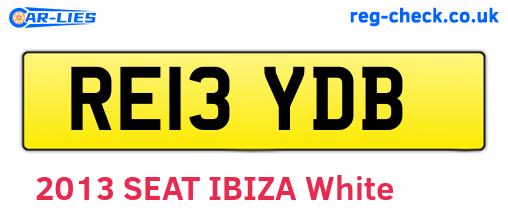 RE13YDB are the vehicle registration plates.