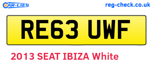 RE63UWF are the vehicle registration plates.