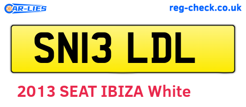 SN13LDL are the vehicle registration plates.