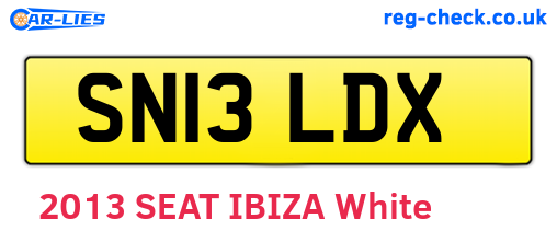 SN13LDX are the vehicle registration plates.