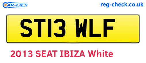 ST13WLF are the vehicle registration plates.