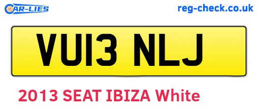 VU13NLJ are the vehicle registration plates.