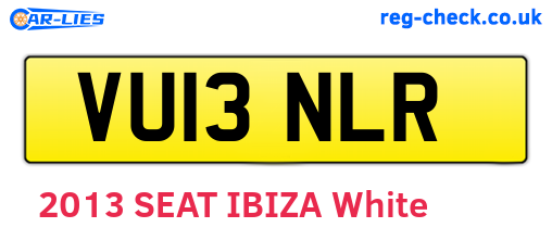 VU13NLR are the vehicle registration plates.
