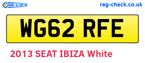 WG62RFE are the vehicle registration plates.