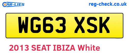 WG63XSK are the vehicle registration plates.