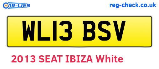 WL13BSV are the vehicle registration plates.