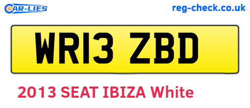 WR13ZBD are the vehicle registration plates.
