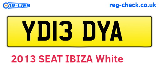 YD13DYA are the vehicle registration plates.