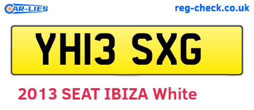 YH13SXG are the vehicle registration plates.